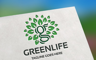 Modèle de logo Green Life (lettre G)