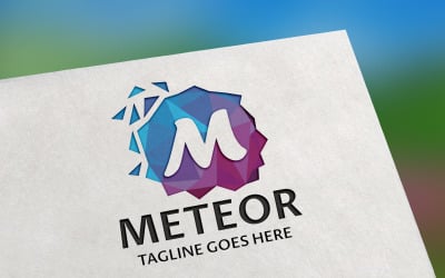 Modèle de logo Meteor (lettre M)