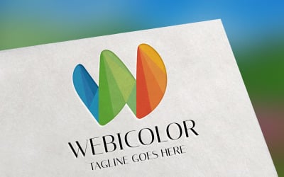 Modello di logo Webicolor (lettera W)