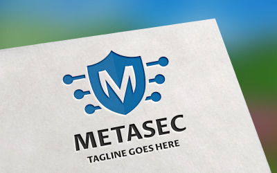 Modelo de logotipo MetaSec (Letra M)