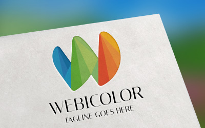 Шаблон логотипа Webicolor (буква W)