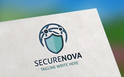 Plantilla de logotipo de red global de seguridad