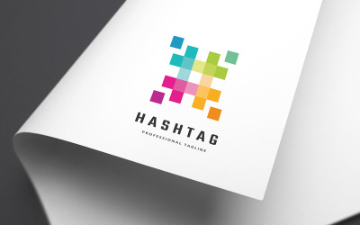 Hashtag vierkante logo sjabloon