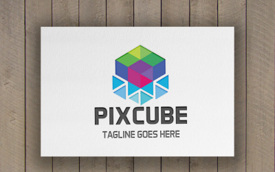 Plantilla de logotipo de Pixcube
