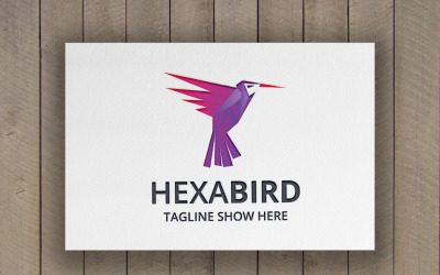Шаблон логотипа Hexa Bird