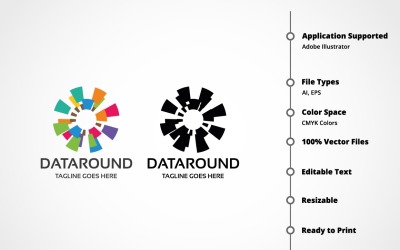 Data Round Logo Template