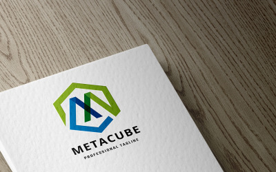 Meta Cube Letter M Logo Template