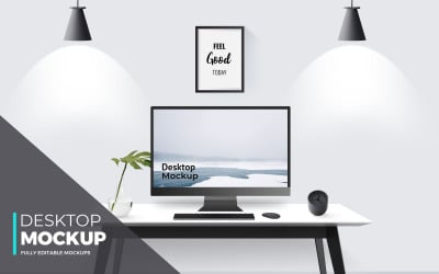 Masa ürünü mockup&amp;#39;lı masaüstü