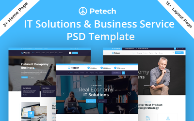 "Petech IT Solution & Business Service" Responsive Website template №154094