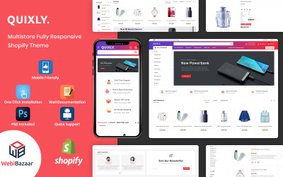 "Quixly - Modern Electronics & Multipurpose" - адаптивний Shopify шаблон №154099