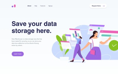 Responsive Software Profile Landing Page Template Açılış Sayfası #154097