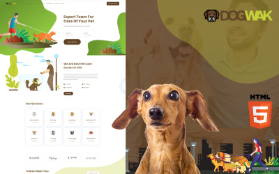 Responsywny szablon strony www Dog Wak - Dog Walking Services #154093