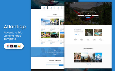 Adventure Trip Landing Page Template UI-Elemente