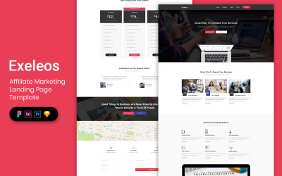 Affliate Marketing UI-elementen voor bestemmingspagina-sjabloon
