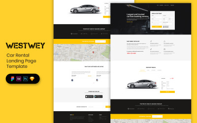 Autoverhuur bestemmingspagina sjabloon UI-elementen