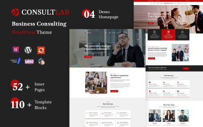 "Consultlab - Business Consulting" - адаптивний WordPress шаблон №154104