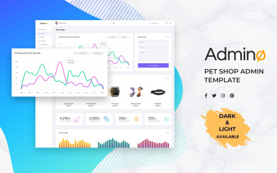 Elemente der Benutzeroberfläche des Pet Shop Admin-Dashboards