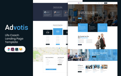 Элементы пользовательского интерфейса шаблона целевой страницы Life Coach