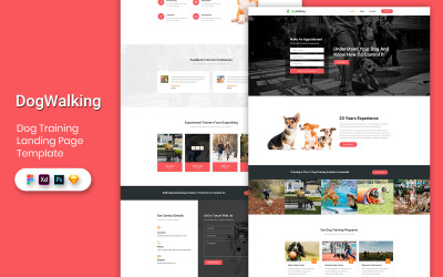 Hundetraining Landing Page Template UI-Elemente