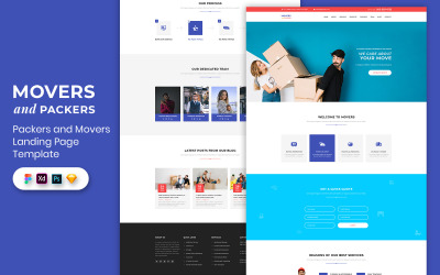 Landing Page Template UI-Elemente für Packer und Umzugsunternehmen