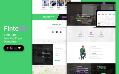 Startup Landing Page Template UI Elements