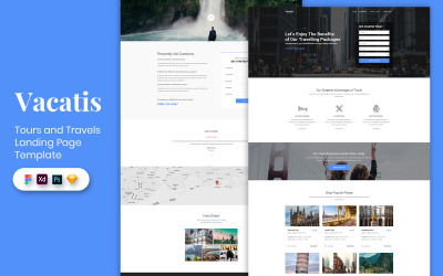 Tour en reizen Landingspagina sjabloon UI-elementen