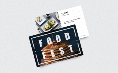 Cartão postal de restaurante - modelo de identidade corporativa