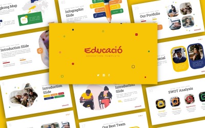Educació Modello PowerPoint di presentazione dell&amp;#39;istruzione