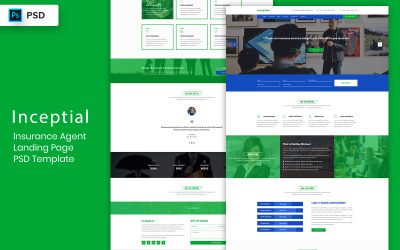 Försäkringsagent Målsida PSD-mall UI-element