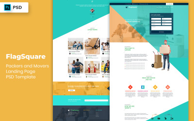 Landing Page Template UI-Elemente für Packer und Umzugsunternehmen