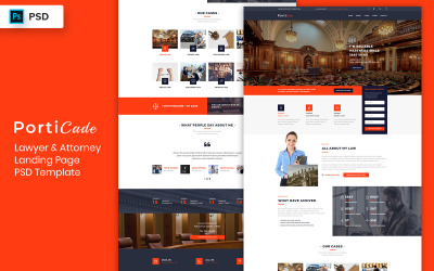 Lawyer &amp;amp; Attorney Landing Page PSD Template UI Elements