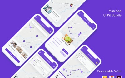 Map App UI Kit-bundel