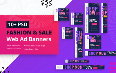 Mode &amp;amp; Försäljning webbannonser Banners - mall för företagsidentitet