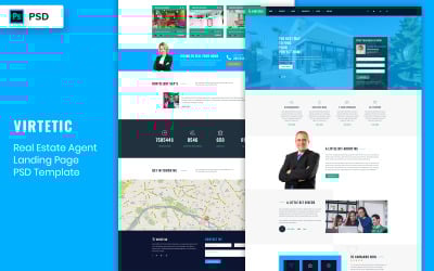 RealEstate Agent-målsidans mall UI-element