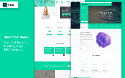 StemCell Banking Úvodní stránka PSD šablony prvky uživatelského rozhraní