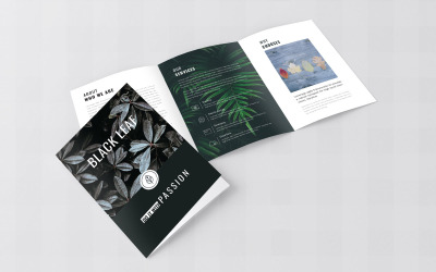 Tri-fold broschyr för minimal affär - mall för företagsidentitet