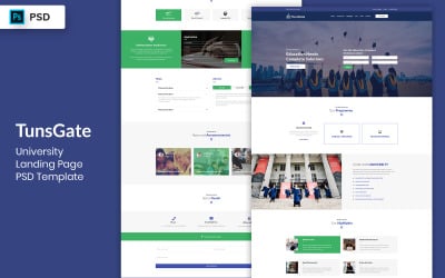 University Landing Page Template UI Elements