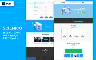 Веб-хостинг Елементи інтерфейсу шаблону цільової сторінки PSD
