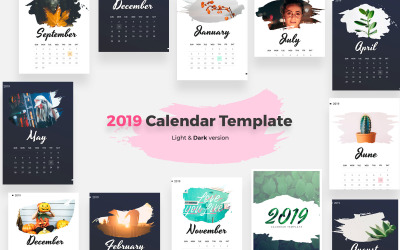 Calendar Light &amp;amp; Dark Version - Corporate Identity Template