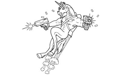 Unicorn Killer Line Art - Illustration