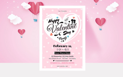 Valentinstag Flyer - Corporate Identity Vorlage