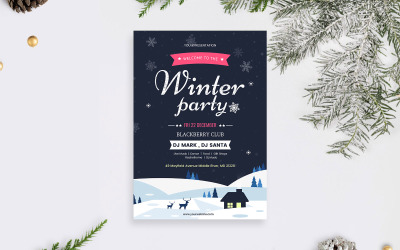 Winter Party Flyer - mall för företagsidentitet