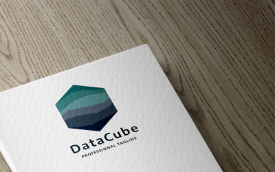 Modèle de logo de cube de données