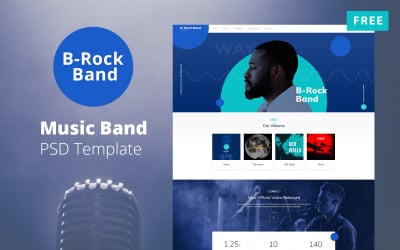 B-Rock Band - Musikband Website Kostenlose PSD-Vorlage