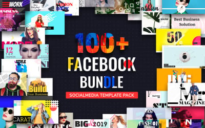 Facebook-postbundel sociale mediasjabloon