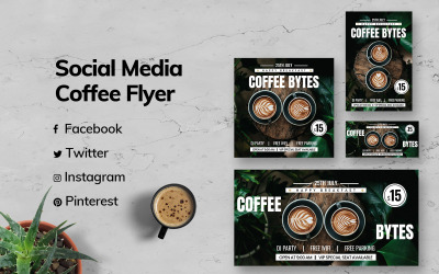 Modèle de médias sociaux de café