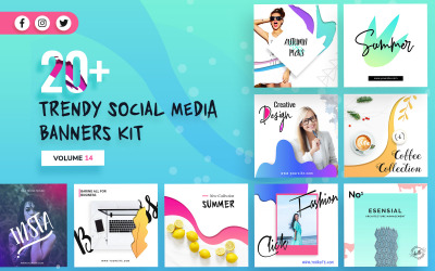 Plantilla de redes sociales del kit de banners