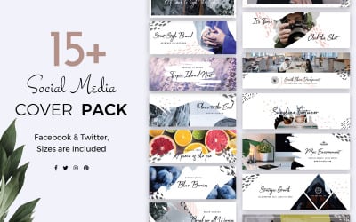 Plantilla de redes sociales para portada de Facebook y Twitter