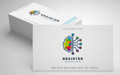 Dots Digital Brain Logo Template