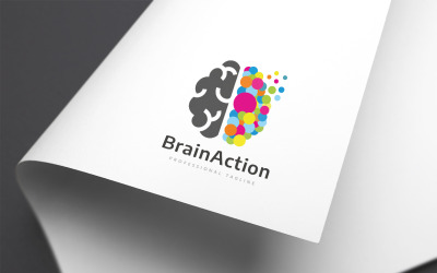Plantilla de logotipo de acción cerebral